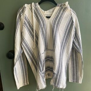 Hooded sweater chevron print cotton light weight